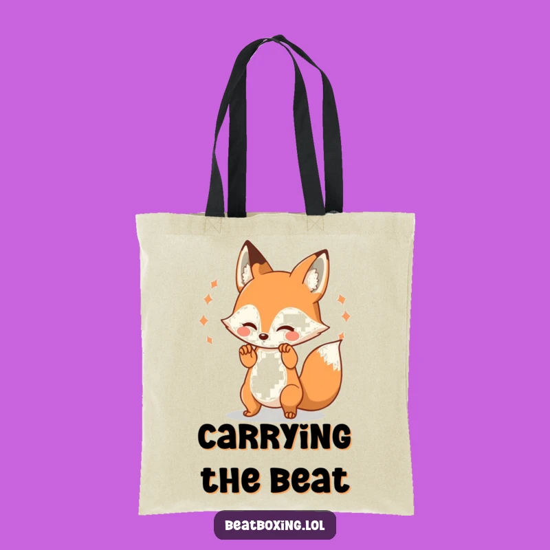 Funny Fox Beat Tote Bag: Carry Your Rhythm with this Playful Fox Design, an Ideal Funny Gift!