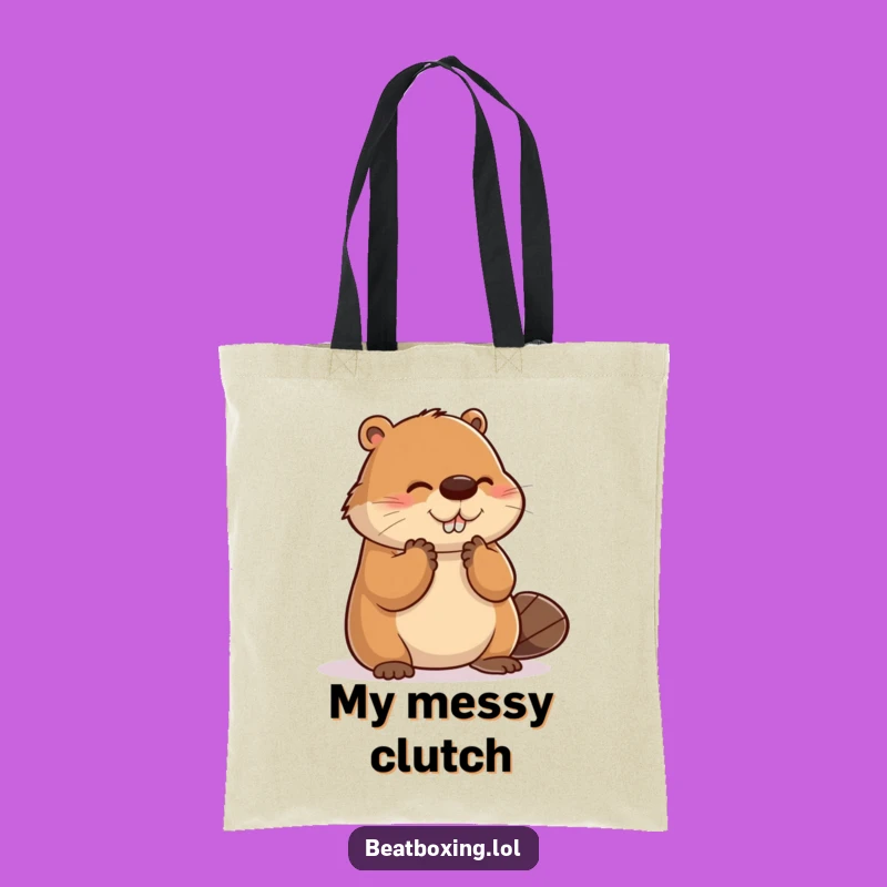 Funny Clumsy Beaver Clap Tote Bag - Carry Your Laughs in Style