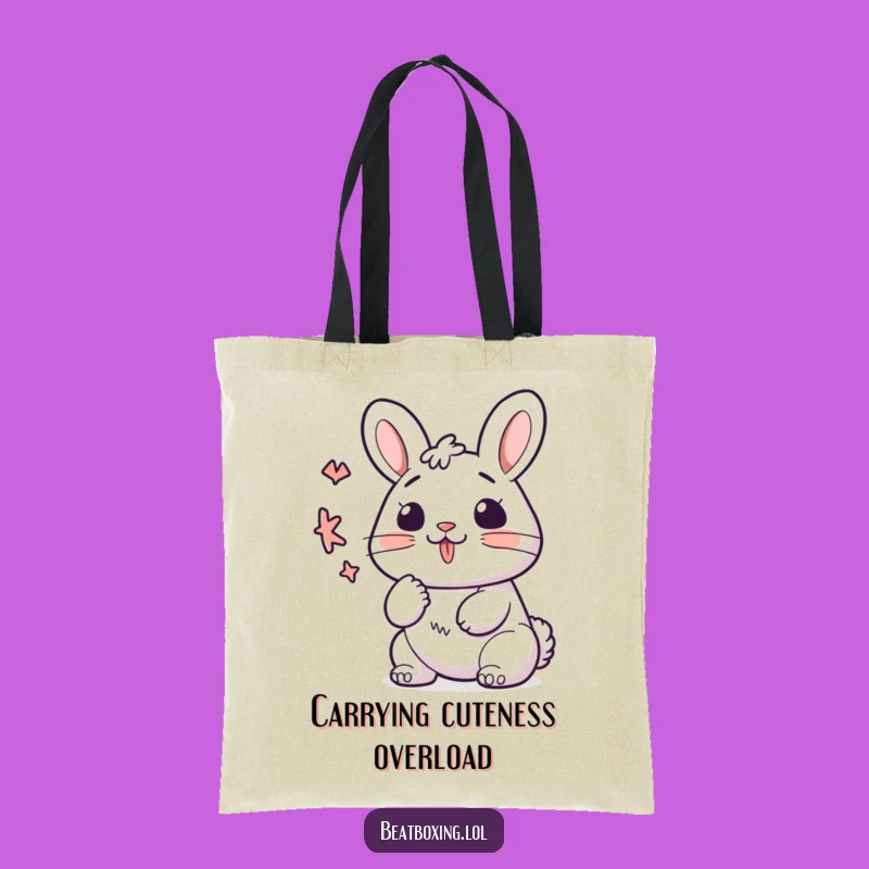Funny Kawaii Bunny K-Sound Tote Bag - Cute Vocalizer Reusable Gift