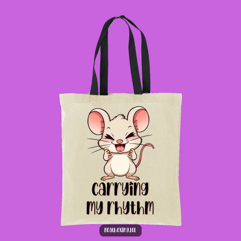 Funny Mouse Beatboxer Tote Bag: Carry Your Tunes with this Hilarious Accessory