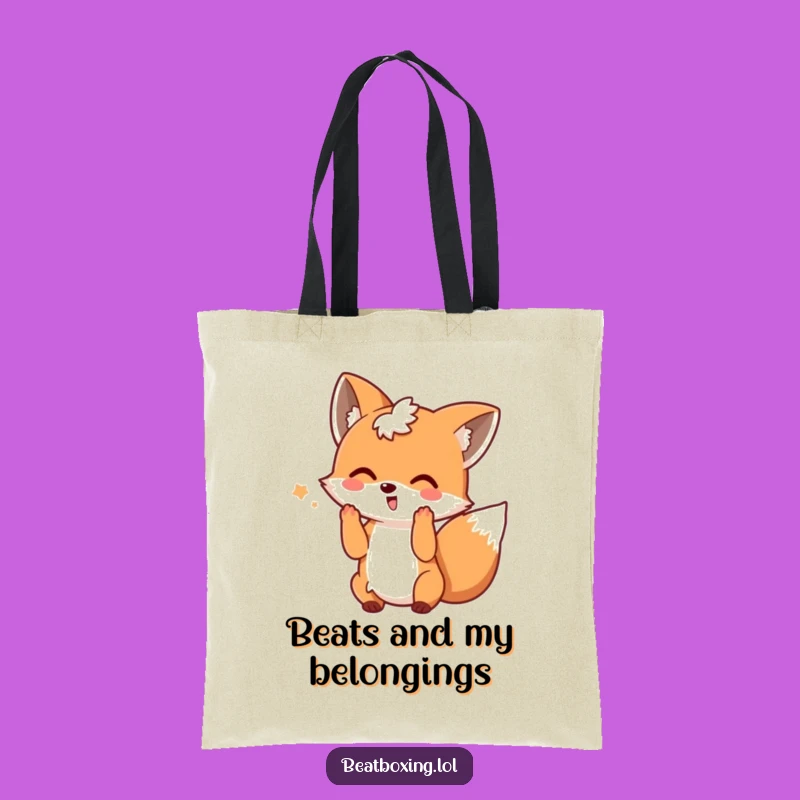Funny Playful Fox DJ Tote Bag - Carry the Beat