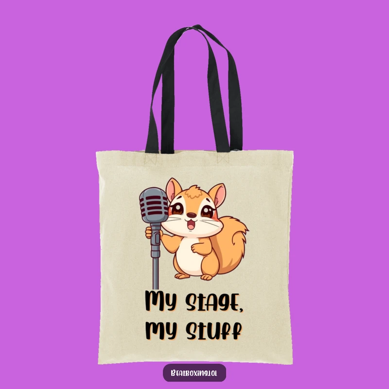 Funny Surprised Squirrel Mic Tote Bag - Carry Your Shock