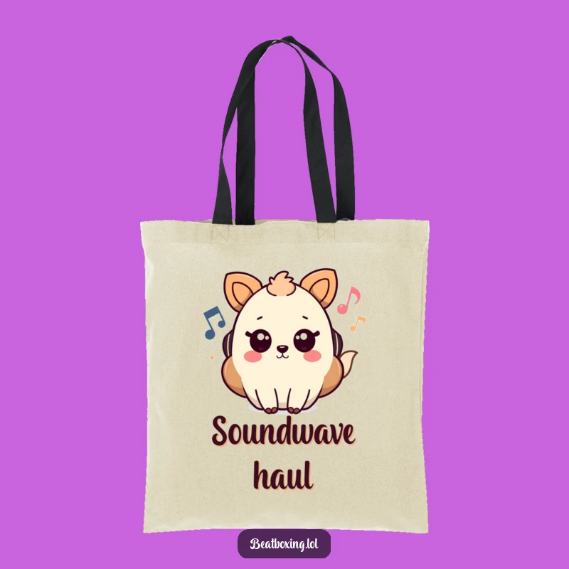 Funny Animal Music Tote Bag - Notes & Waves, Carry Your Harmony Gift